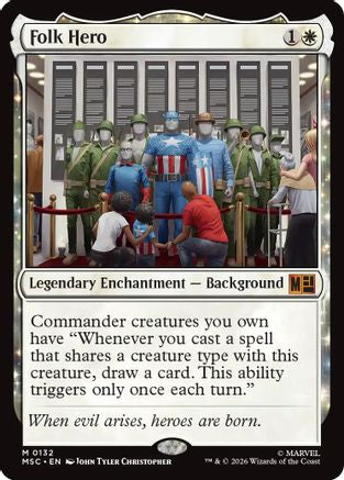 Folk Hero (Surge Foil) (MSC-132) - Commander: Marvel Super Heroes Foil | Grognard Games