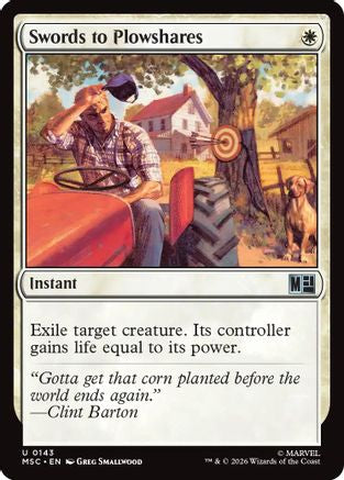 Swords to Plowshares (Surge Foil) (MSC-143) - Commander: Marvel Super Heroes Foil | Grognard Games