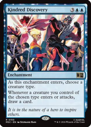 Kindred Discovery (Surge Foil) (MSC-150) - Commander: Marvel Super Heroes Foil | Grognard Games