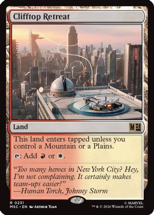 Clifftop Retreat (Surge Foil) (MSC-231) - Commander: Marvel Super Heroes Foil | Grognard Games