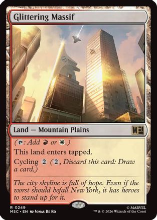 Glittering Massif (Surge Foil) (MSC-249) - Commander: Marvel Super Heroes Foil | Grognard Games