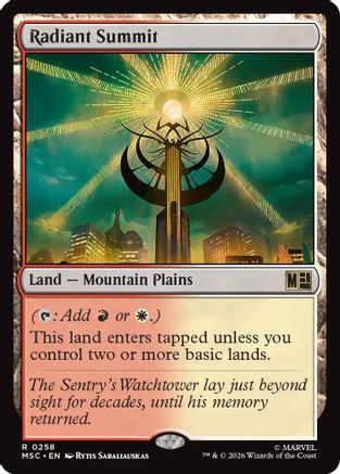Radiant Summit (Surge Foil) (MSC-258) - Commander: Marvel Super Heroes Foil | Grognard Games