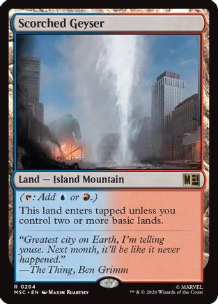 Scorched Geyser (Surge Foil) (MSC-264) - Commander: Marvel Super Heroes Foil | Grognard Games