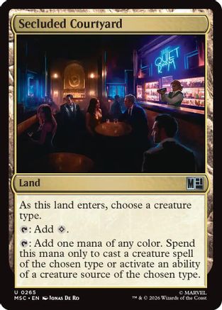 Secluded Courtyard (Surge Foil) (MSC-265) - Commander: Marvel Super Heroes Foil | Grognard Games