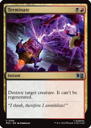 Terminate (Surge Foil) (MSC-189) - Commander: Marvel Super Heroes Foil | Grognard Games