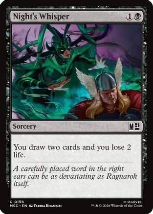 Night's Whisper (Surge Foil) (MSC-158) - Commander: Marvel Super Heroes Foil | Grognard Games