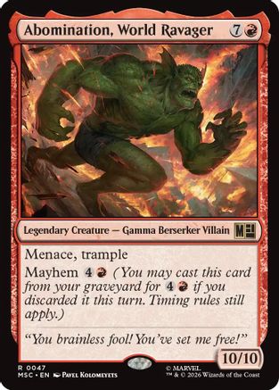 Abomination, World Ravager (MSC-047) - Commander: Marvel Super Heroes | Grognard Games