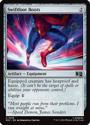 Swiftfoot Boots (Surge Foil) (MSC-216) - Commander: Marvel Super Heroes Foil | Grognard Games