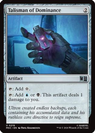 Talisman of Dominance (Surge Foil) (MSC-219) - Commander: Marvel Super Heroes Foil | Grognard Games