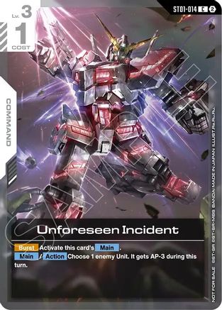 Unforeseen Incident (World Championship Regionals 26-27 Season 1) - Gundam Promotional Cards (ST01-014) Holofoil | Grognard Games