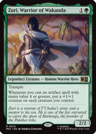 Zuri, Warrior of Wakanda (Surge Foil) (MSC-072) - Commander: Marvel Super Heroes Foil | Grognard Games