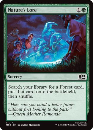 Nature's Lore (Surge Foil) (MSC-177) - Commander: Marvel Super Heroes Foil | Grognard Games