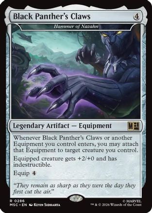 Black Panther's Claws - Hammer of Nazahn (Surge Foil) (MSC-286) - Commander: Marvel Super Heroes Foil | Grognard Games