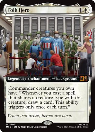 Folk Hero (Extended Art) (MSC-305) - Commander: Marvel Super Heroes | Grognard Games