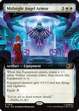 Midnight Angel Armor (Extended Art) (MSC-316) - Commander: Marvel Super Heroes | Grognard Games