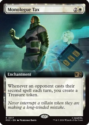 Monologue Tax (Extended Art) (MSC-317) - Commander: Marvel Super Heroes | Grognard Games