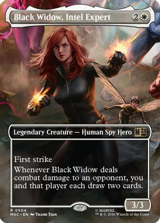 Black Widow, Intel Expert (Borderless) (MSC-504) - Commander: Marvel Super Heroes Foil | Grognard Games