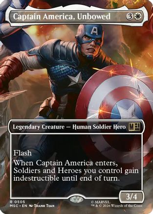 Captain America, Unbowed (Borderless) (MSC-505) - Commander: Marvel Super Heroes | Grognard Games