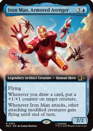 Iron Man, Armored Avenger (Extended Art) (MSC-332) - Commander: Marvel Super Heroes | Grognard Games