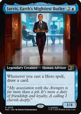 Jarvis, Earth's Mightiest Butler (Extended Art) (MSC-333) - Commander: Marvel Super Heroes | Grognard Games