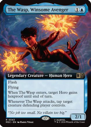 The Wasp, Winsome Avenger (Extended Art) (MSC-343) - Commander: Marvel Super Heroes | Grognard Games