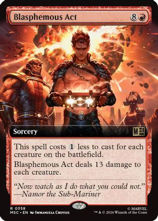 Blasphemous Act (Extended Art) (MSC-358) - Commander: Marvel Super Heroes | Grognard Games