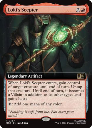 Loki's Scepter (Extended Art) (MSC-367) - Commander: Marvel Super Heroes | Grognard Games