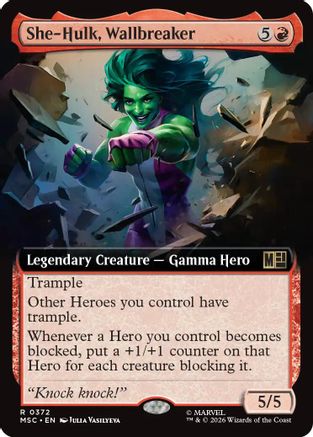 She-Hulk, Wallbreaker (Extended Art) (MSC-372) - Commander: Marvel Super Heroes | Grognard Games