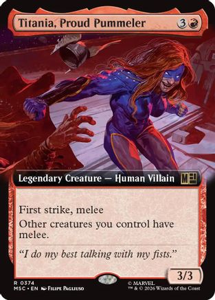 Titania, Proud Pummeler (Extended Art) (MSC-374) - Commander: Marvel Super Heroes | Grognard Games