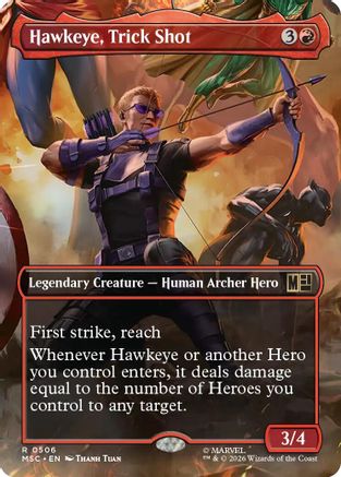 Hawkeye, Trick Shot (Borderless) (MSC-506) - Commander: Marvel Super Heroes | Grognard Games