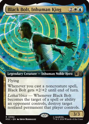 Black Bolt, Inhuman King (Extended Art) (MSC-394) - Commander: Marvel Super Heroes | Grognard Games