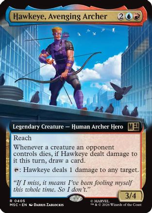Hawkeye, Avenging Archer (Extended Art) (MSC-405) - Commander: Marvel Super Heroes | Grognard Games