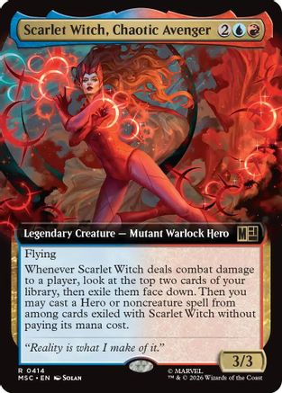 Scarlet Witch, Chaotic Avenger (Extended Art) (MSC-414) - Commander: Marvel Super Heroes | Grognard Games