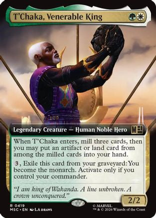 T'Chaka, Venerable King (Extended Art) (MSC-419) - Commander: Marvel Super Heroes | Grognard Games