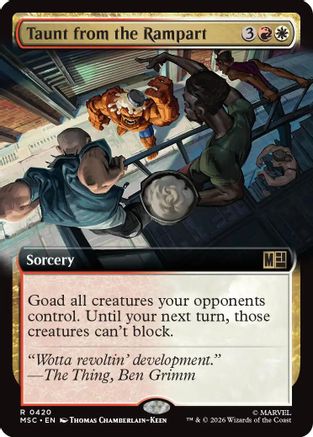 Taunt from the Rampart (Extended Art) (MSC-420) - Commander: Marvel Super Heroes | Grognard Games