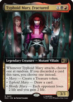 Typhoid Mary, Fractured (Extended Art) (MSC-421) - Commander: Marvel Super Heroes | Grognard Games