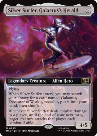 Silver Surfer, Galactus's Herald (Extended Art) (MSC-293) - Commander: Marvel Super Heroes | Grognard Games