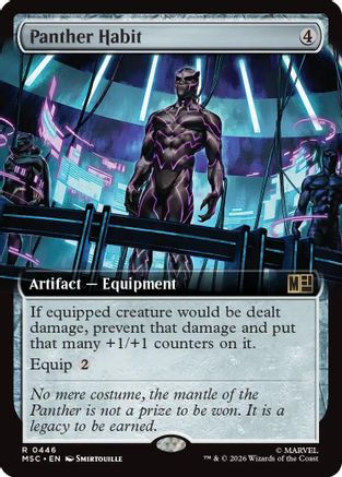 Panther Habit (Extended Art) (MSC-446) - Commander: Marvel Super Heroes | Grognard Games