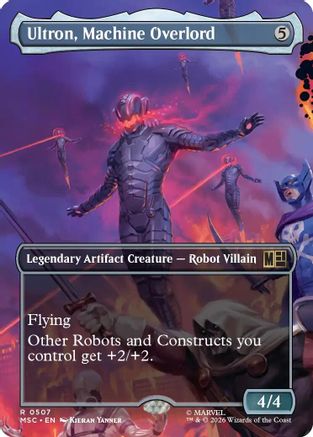 Ultron, Machine Overlord (Borderless) (MSC-507) - Commander: Marvel Super Heroes Foil | Grognard Games