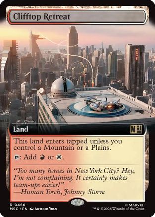 Clifftop Retreat (Extended Art) (MSC-466) - Commander: Marvel Super Heroes | Grognard Games