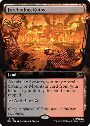 Foreboding Ruins (Extended Art) (MSC-473) - Commander: Marvel Super Heroes | Grognard Games