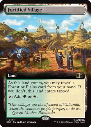 Fortified Village (Extended Art) (MSC-474) - Commander: Marvel Super Heroes | Grognard Games