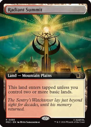 Radiant Summit (Extended Art) (MSC-486) - Commander: Marvel Super Heroes | Grognard Games