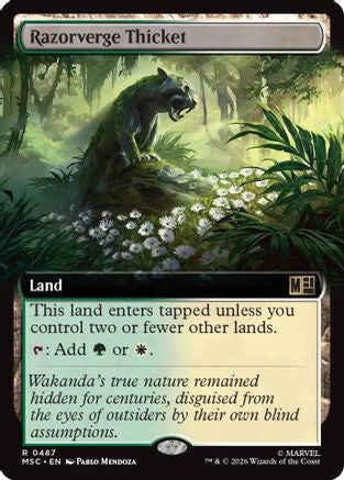 Razorverge Thicket (Extended Art) (MSC-487) - Commander: Marvel Super Heroes | Grognard Games