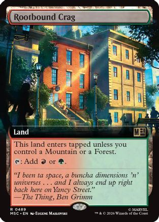 Rootbound Crag (Extended Art) (MSC-489) - Commander: Marvel Super Heroes | Grognard Games
