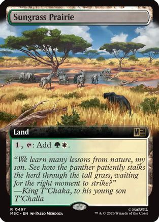 Sungrass Prairie (Extended Art) (MSC-497) - Commander: Marvel Super Heroes | Grognard Games