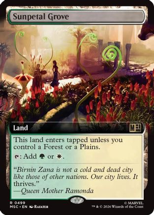 Sunpetal Grove (Extended Art) (MSC-499) - Commander: Marvel Super Heroes | Grognard Games