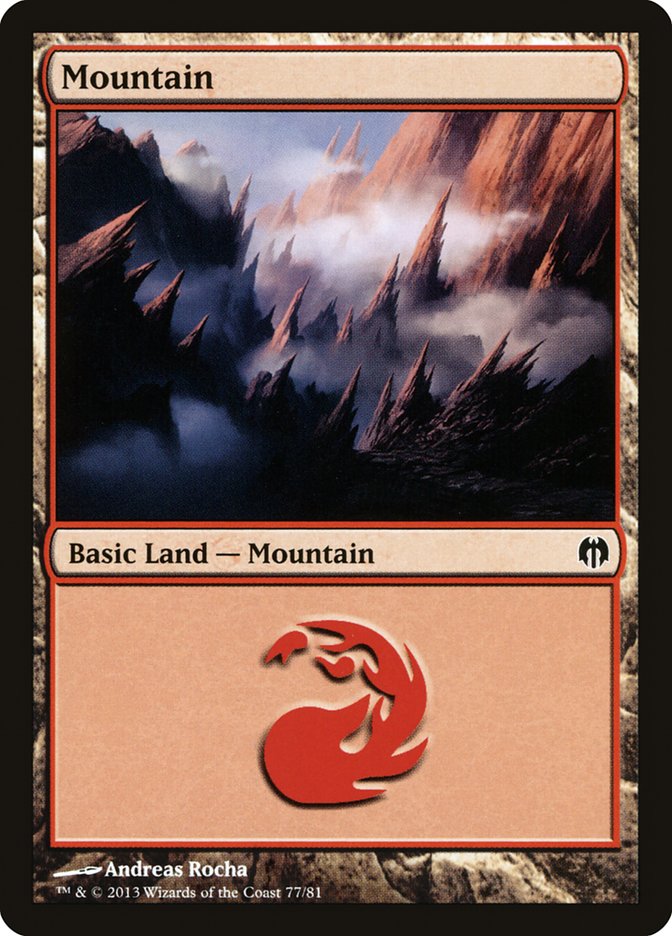 Mountain (77) [Duel Decks: Heroes vs. Monsters] | Grognard Games