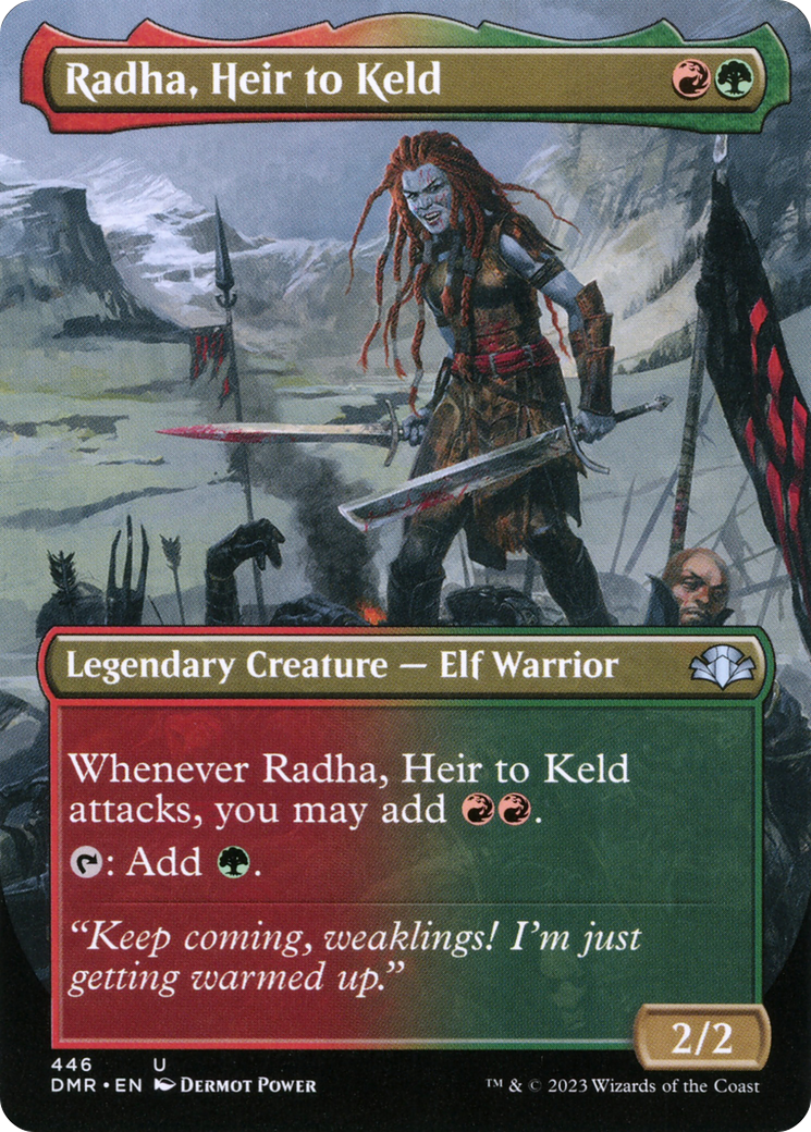 Radha, Heir to Keld (Borderless Alternate Art) [Dominaria Remastered] | Grognard Games