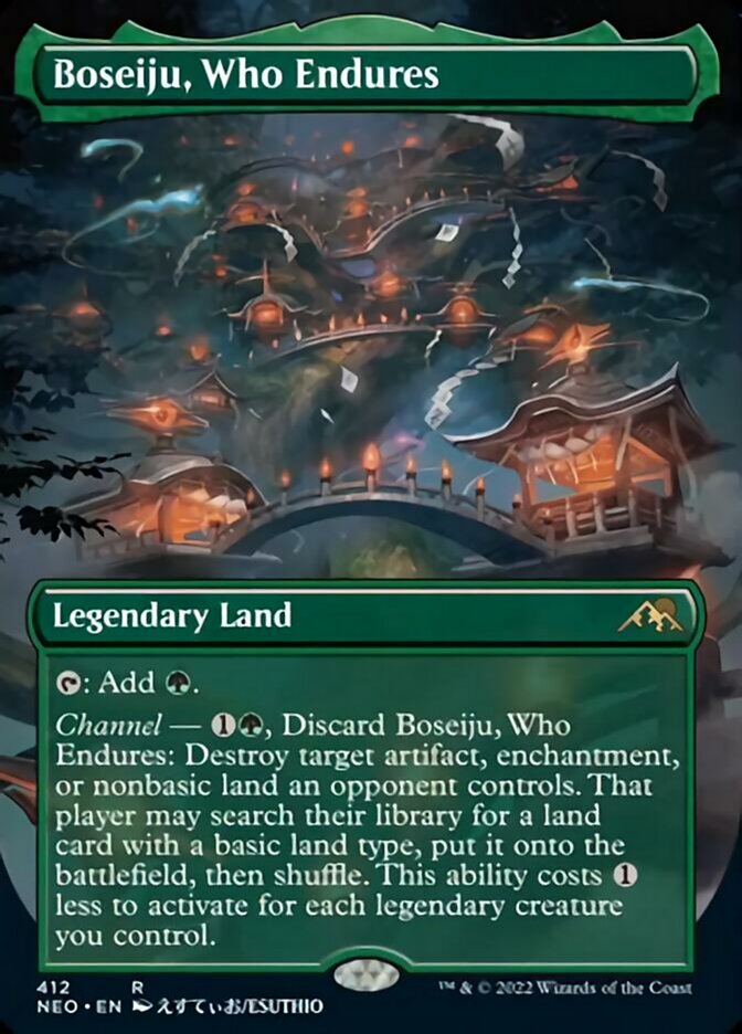 Boseiju, Who Endures (Borderless Alternate Art) [Kamigawa: Neon Dynasty] | Grognard Games